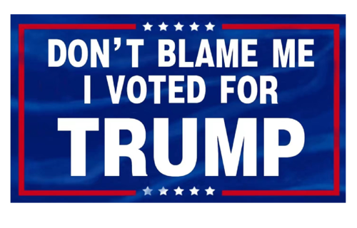 One Car Magnet - Don't Blame Me I Vote For Trump 