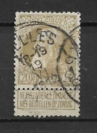 1893 Belgium Sc67 20c King Leopold used