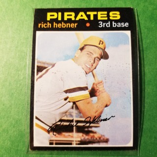 1971 Topps Vintage Baseball Card # 212 - RICH HEBNER - PIRATES - NRMT+