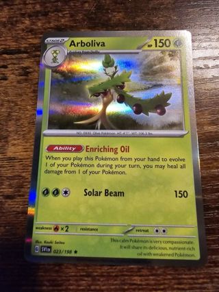 Pokemon Arboliva holo rare card 023/198