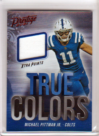 Michael Pittman, Jr., 2021 Panini Prestige True Colors RELIC Card #TC-MP, Indianapolis Colts, (L5