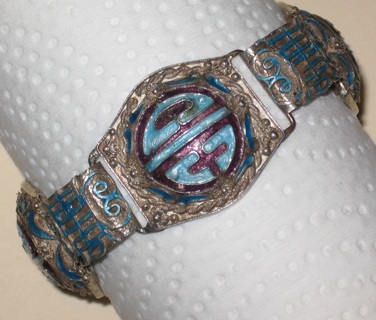 vintage enameled chinese bracelet