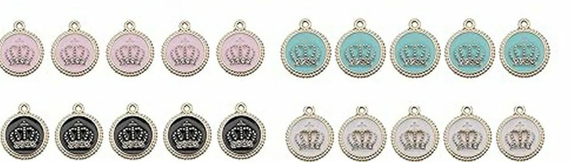 20 pcs GP Enamel Mixed Crown Charms (PLEASE READ DESCRIPTION) 