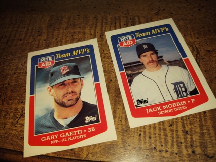 Two card lot special edition rite aid cards Jack Morris and Gary gaetti