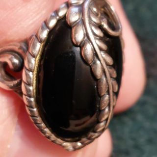 Carolyn Pollack sterling silver onyx ring size 6