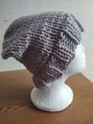 Hand Knit Gray Hat