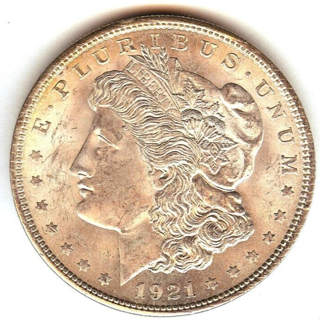  Genuine 1921 Morgan Silver Dollar AU/BU