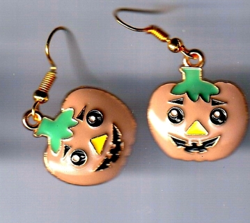 GP ENAMEL SMILEY FACE PUMPKIN EARRINGS (PLEASE READ DESCRIPTION