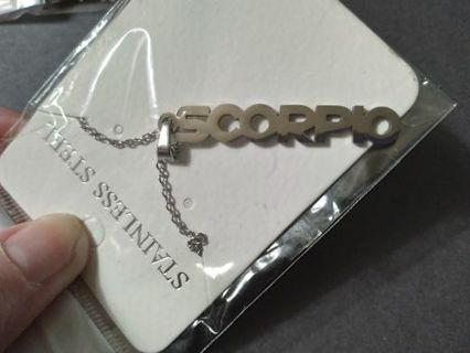 Scorpio Silver Stainless Steel Necklace