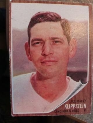 1962 TOPPS JOHNNY KLIPPSTEIN CINCINNATI REDS BASEBALL CARD# 151