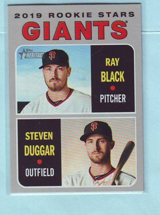 2019 Topps Ray Black & Steven Duggar Giants ROOKIE STARS Baseball Card # 267