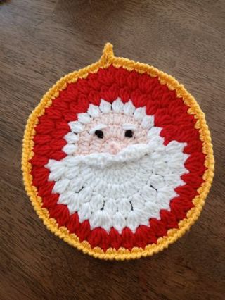 Santa Hot Pad. New. Crocheted by Me.