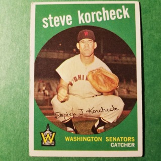 1959 - TOPPS BASEBALL CARD NO. 284 - STEVE KORCHECK - SENATORS - SHARP