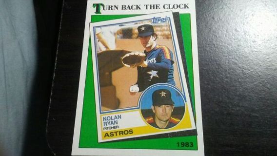 1988 TOPPS TURN BACK THE CLOCK NOLAN RYAN HOUSTON ASTROS BASEBALL CARD# 661