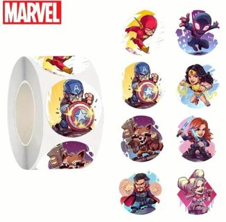 ↗️NEW⭕(8) 1" BABY MARVEL CHARACTER STICKERS!! (SET 3 of 4) CAPTAIN AMERICA WONDER WOMAN HARLEY QUINN