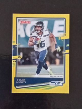 Seattle Seahawks Tyler Lockett Yellow Parallel Football Card