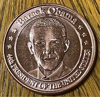 1 Oz .999 Fine Copper Round Barack Obama BU