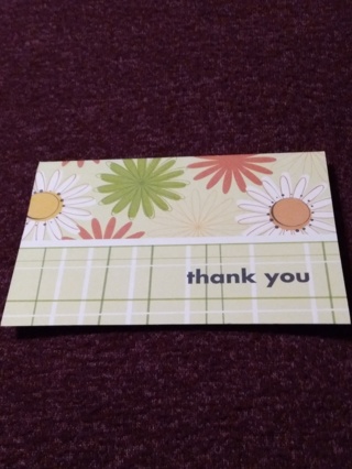 Floral-Plaid Notecard - thank you