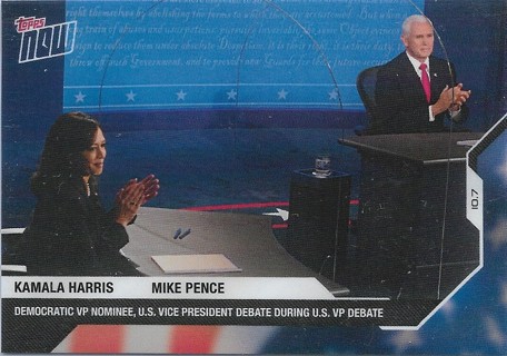  2020-21 Topps Now Election #4 Kamala Harris/Mike Pence/Democratic VP Nominee, U.S. Vice President