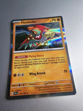 Pokemon Hawlucha holo rare card 118/198