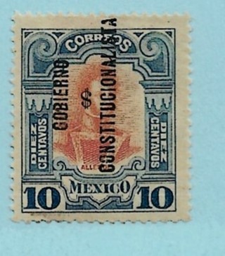 1910 Mexico Sc428 10c Overprinted "Constitutionalist Government" MH