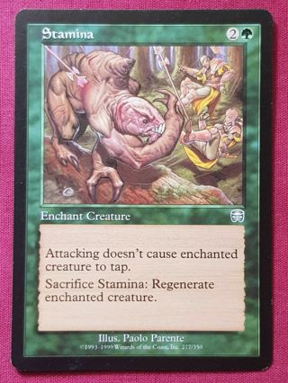 MTG Magic The Gathering Card Stamina Enchant Creature Green Mercadian Masques 