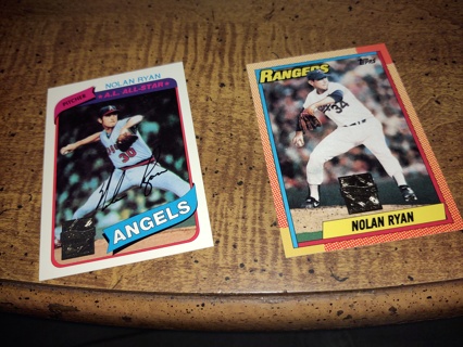 Two card lot Baseball Hall of famer Nolan Ryan