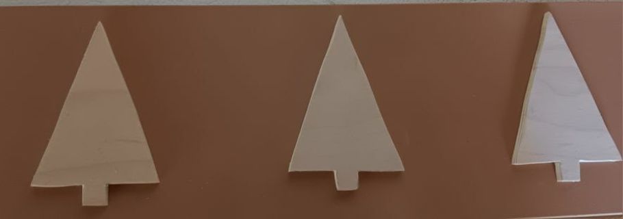 Wood christmas tree ornament cut out