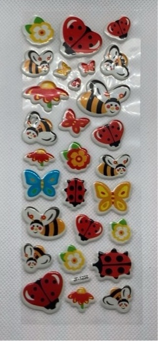 Puffy Ladybug & Bee Stickers