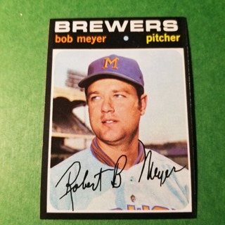 1971 Topps Vintage Baseball Card # 456 - BOB MEYER - BREWERS - NRMT/MT