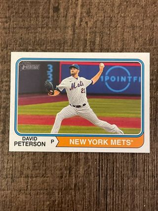 2023 Topps Heritage High Number #546 DAVID PETERSON NY METS