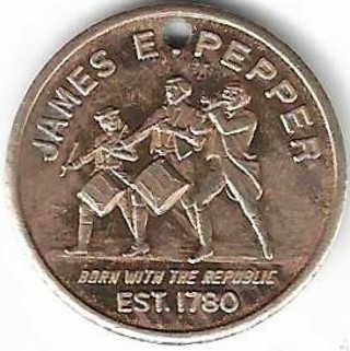 Vintage James E. Pepper Distillery Brass Token