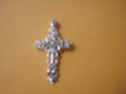 Silver laced over stainless steel cross 