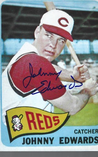 JOHNNY EDWARDS REDS AUTOGRAPHED 4X6 PHOTO