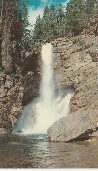 Vintage Used Postcard: a: 1961 Trick Falls, Glacier National Park