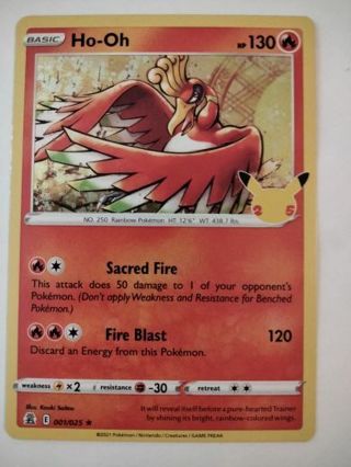 Ho-oh 001/025 rare holo nm pokemon