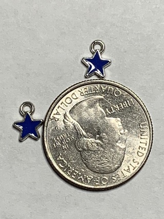 MINI STAR CHARMS~#3~DARK BLUE~SET OF 2~FREE SHIPPING!