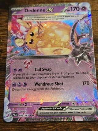 Pokemon Dedenne EX 093/193 double rare card