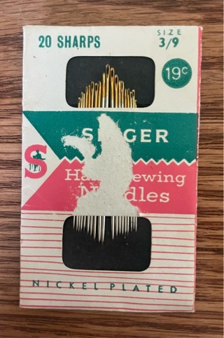 Singer hand sewing needles size 3/9