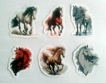 Six Cool Horse Vinyl Stickers #2