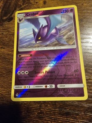 Pokemon Crobat reverse holo rare card 66/214