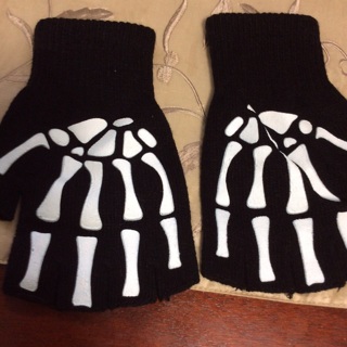 Brand New Knitted Skeleton Fingerless Gloves  