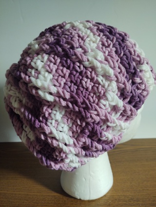 Hand Crocheted Ribbed Hat 