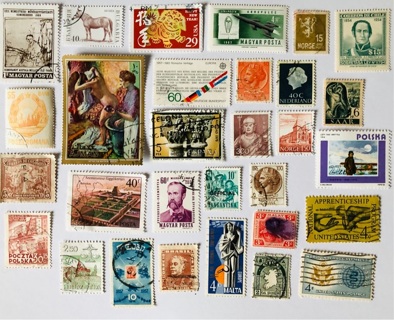 30 stamps from around the world 