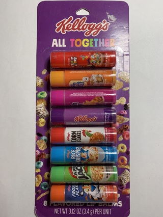 LIPSMACKERS~KELLOGGS ALL TOGETHER LIP BALMS~SET OF 8~FREE SHIPPING!