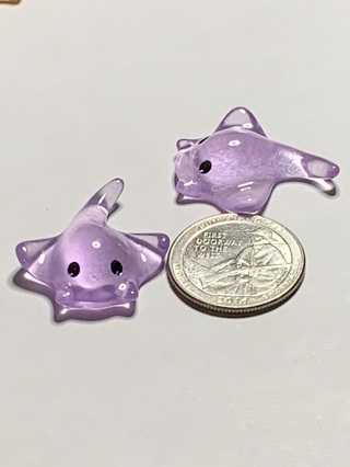 STINGRAYS~#15~PURPLE~SET OF 2~GLOW IN THE DARK~FREE SHIPPING!