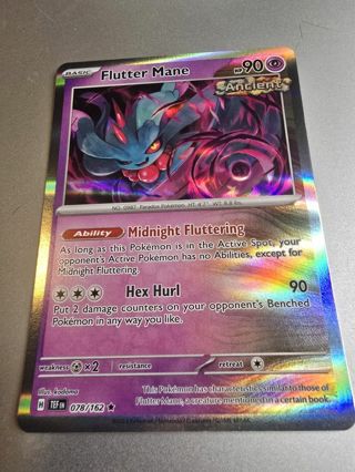 Pokemon Flutter Mane holo rare card 078/162