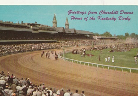 Vintage Unused Postcard: k: Greetings from Churchill Downs, KY