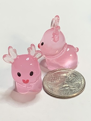 REINDEER~#2~PINK~SET OF 2 REINDEER~GLOW IN THE DARK~FREE SHIPPING!