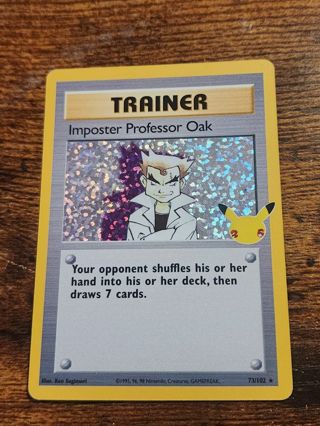 Pokemon Trainer Imposter Professor Oak holo 73/102 Celebrations